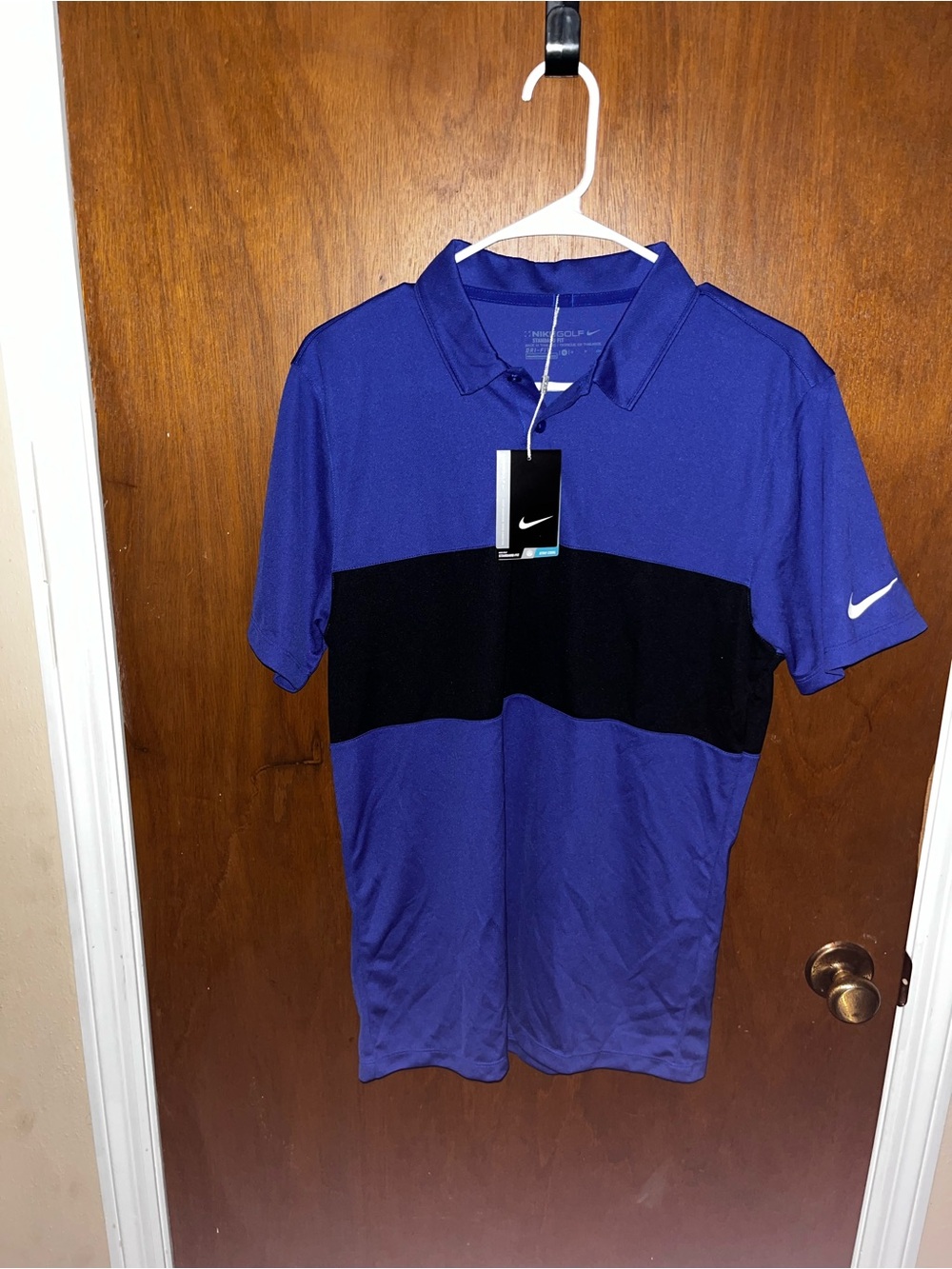 New Men's Small NIKE Dri-Fit Breathe Block Golf Polo Collared Shirt 833067-512